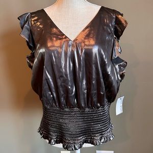 Nine West Metallic Black Top Size XL